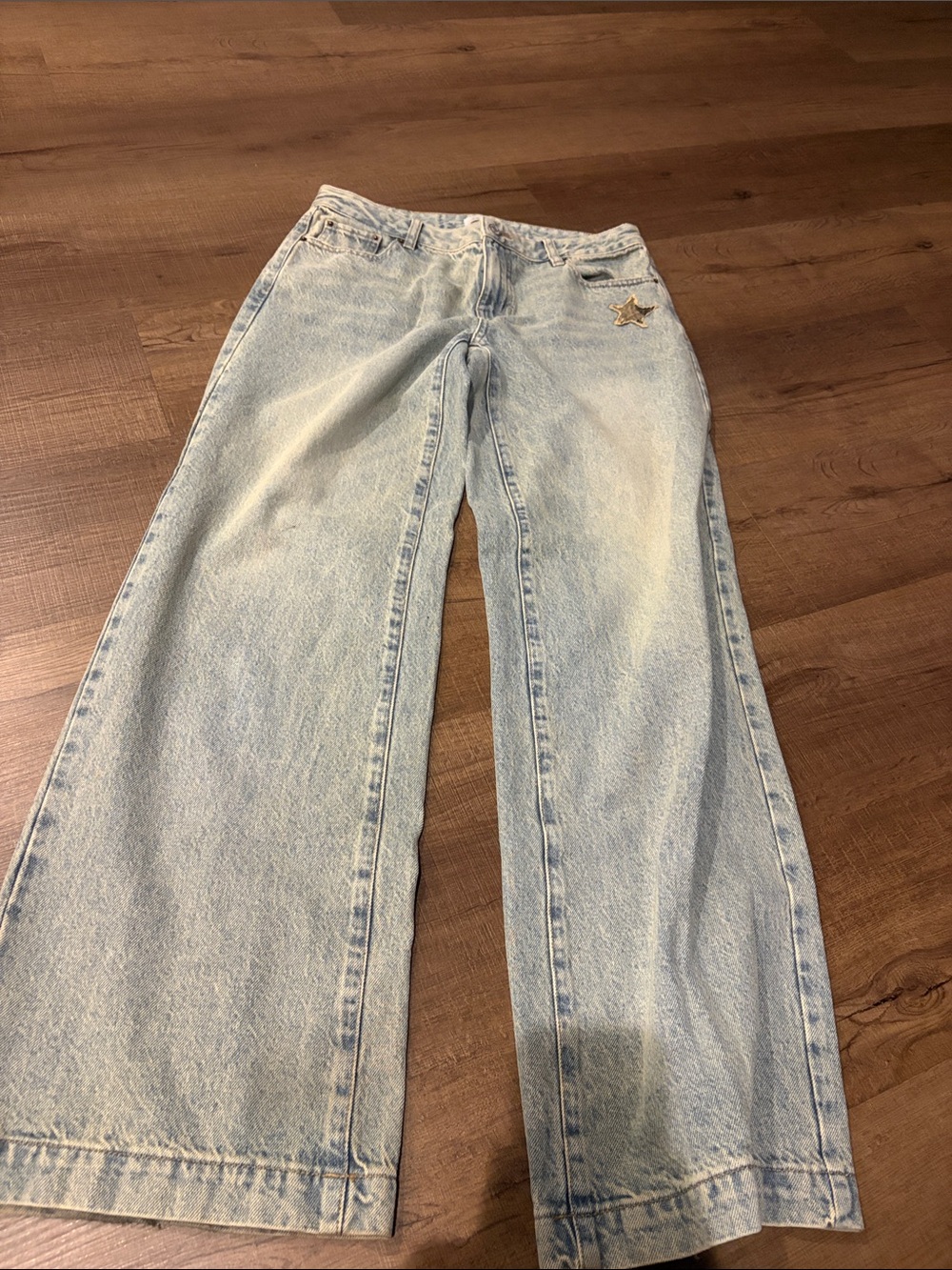 Pacsun Star Light Wash Wide Leg Women's Jeans - Light Blue